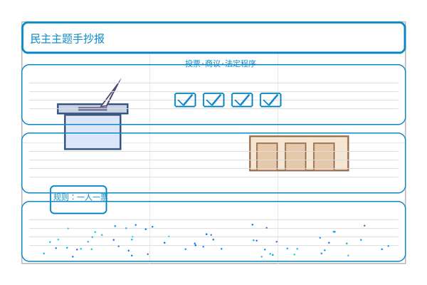 民主手抄报（模板 + 8步图文 + TDK）
